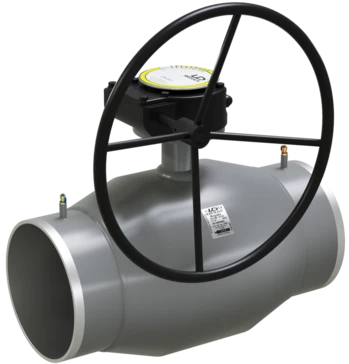 Кран шаровый LD КШЦПР Gas 125.025.П/П.03. из стали 09Г2С Ду125 Ру2,5МПа с редуктором в Тамбове